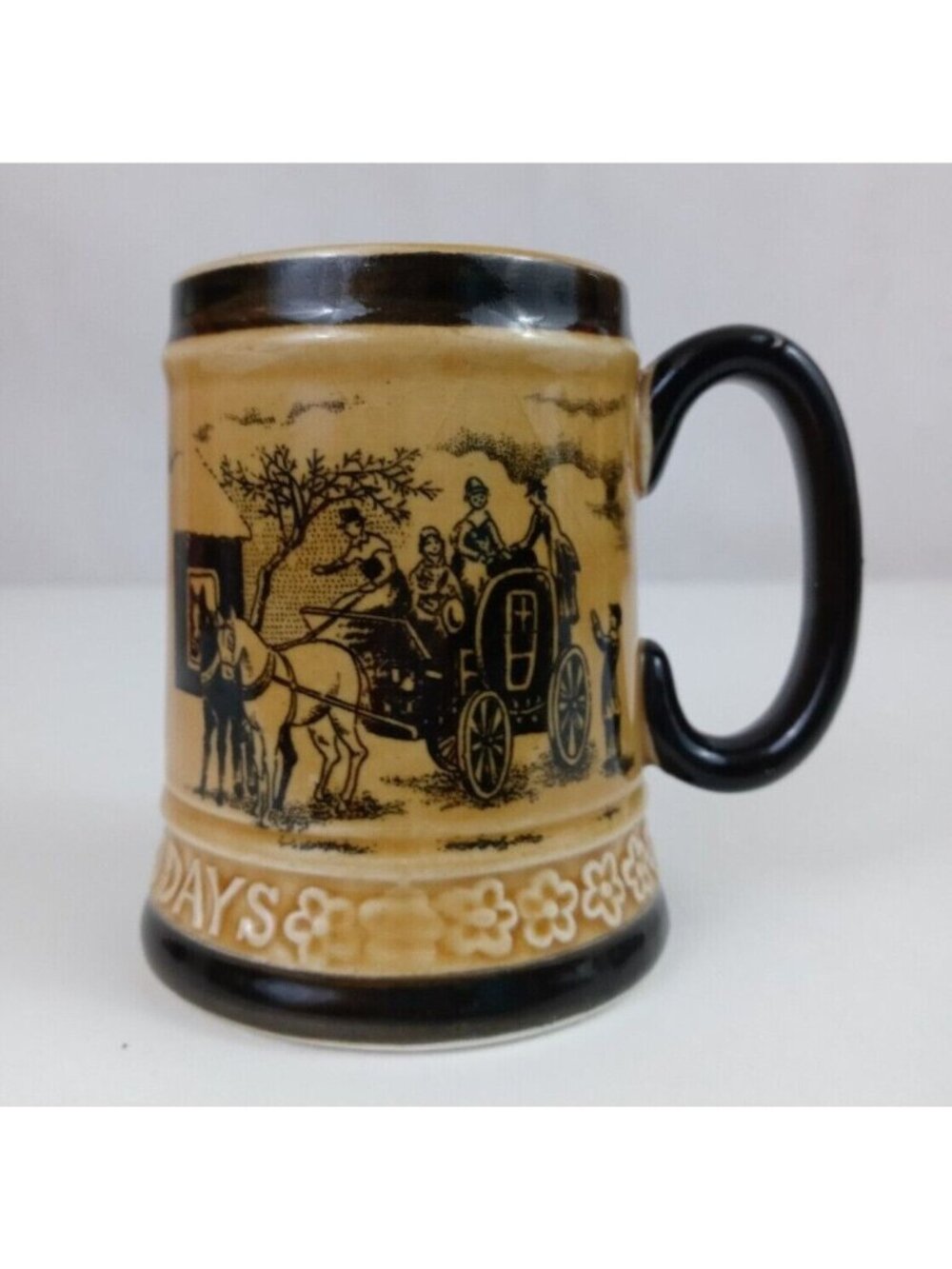 Vintage Dicken's Days 3.75" x 2.5" Coffee Cup Mug Made In Japan